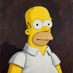 An ultra realistic portrait painting of Homer Simpson in the style of Frank Frazetta, 4k, Ultra realistic, Highly Detailed, Dark Fantasy, Epic Lighting