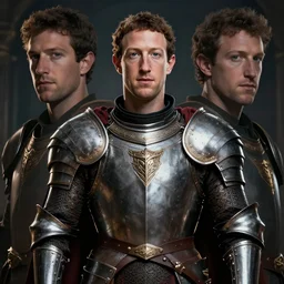 front centered symmetrical RPG avatar portrait, Mark Zuckerberg as paladin, ornate armour, dramatic lighting, cinematic, establishing shot, high detail, cinematic lighting, post processed, 8k, concept art, artstation, matte painting, in the style of eddie mendoza, raphael lacoste, alex ross