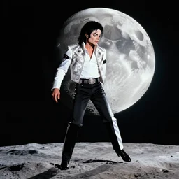 Michael Jackson moonwalking on the moon