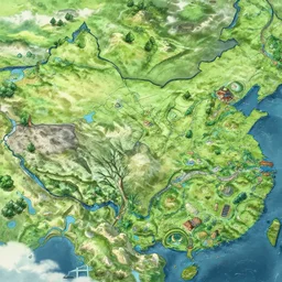map of fantasy lands with distinct biomes, highly detailed, smooth, sharp focus, artstation, illustration by makoto shinkai and moebius and jean giraud