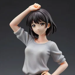 2 3 cm complete figure of cereal wearing a comfy blouse, personification, sculpture, by good smile company, focus on beautiful elegant anime eyes, pvc statue, dynamic pose, detailed product photo, featured on amiami, beautiful composition, 8 5 mm, f 1. 8, high detail