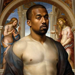 kanye west in the sistine chapel, 4 k, renaissance painting, beautiful, by michelangelo