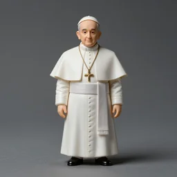 the pope with a dress as vinyl toy by pay jay figure, studio product photography, moody lighting, single strobe light, low - key light, studio light, sigma 1 0 5 mm f 2. 8