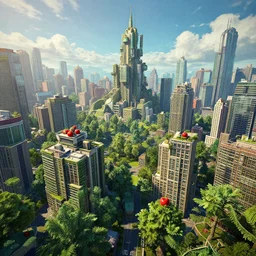 🍎🏘 🌳, style artstation, style greg rutkowsk, comic art book,, octane render, unreal engine 6, epic game graphics, fantasy, ciberpunk, conceptual art, ray tracing