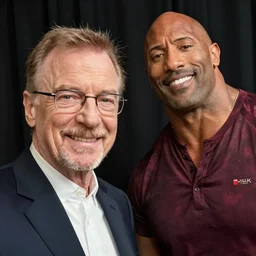 Walter White and dwayne Johnson selfie