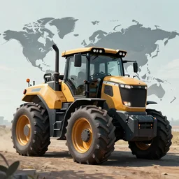 agricultural machinery as a world leader, cyberpunk, machine revolution, matte painting, trending on artstation