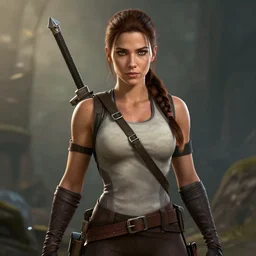 portrait of a dungeons and dragons demon hunter who looks like lara croft by ralph horsley, rossdraws, ilvya kuvshinov, matte painting, highly detailed, pixar, maya, artstation