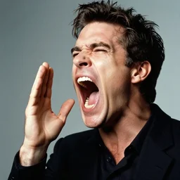 famous photo of man screaming by photographer annie leibovitz. canon ef 8 5 mm f / 1. 8 usm