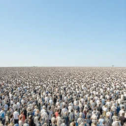 thousands of people looking at the sky by ruan jia