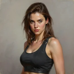 perfectly - portrait of a beautiful female action movies character, intricate, highly detailed, digital painting, loose brush strokes, realistic shaded lighting, artstation, concept art, smooth, sharp focus, illustration, realism, oil painting, unreal engine 5, 8 k, art by peter mohrbacher