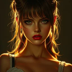 a high fashion studio stunning backlit portrait of frowning anime girl, painting by gaston bussiere, craig mullins, j. c. leyendecker