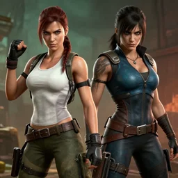 lara croft vs ash from evil dead in mortal kombat
