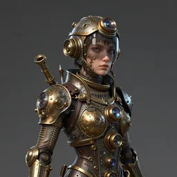 Crono portrait, unreal engine, steampunk