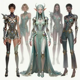 a vaporwave biomechanical druid of creativity, beautiful character fashion design, by josan gonzalez and paul lehr and david heskin and seb mckinnon and jared s. merantz and alex grey, hi - fructose, 8 k, digital matte painting