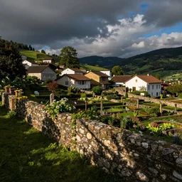 a beautiful village in over the garden wall