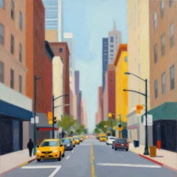 new york city streets abstract flat painting