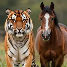 Hybrid of a tiger and a horse, digital art