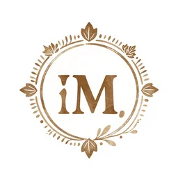 logo with em, boho style