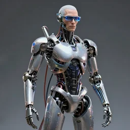 a beautiful photoshoot of cybernetic male, wearing cyberpunk glasses, full body shot, with epic bionic cyborg implants, wires, tubes, biomechanical details, liquid, prismatic highlights, depth of field, cinematic, macro, concept art, 5 0 mm, artstation, digital painting, elegant, focus, octane render, ray tracing, by h. r. giger