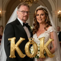 Walter White and Sarah Palin getting married, 8k, very intricate, very detailed, cinematic,