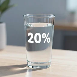 A 80 percent full glass of water on a table, 4k, unreal engine