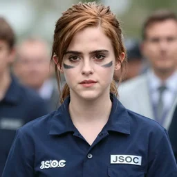 photo of jsoc operator emma watson wearing war paint