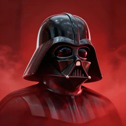 darth vader's head coming out of a red mist, epic, trending on artstation, profile pic, centered, accurate anatomy, highly detailed, digital art,