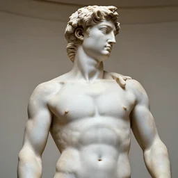 benjamin netanyahu as a muscular perfect chiseled marble greek statue, by michelangelo