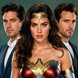 portrait of Young Jennifer Connelly as  Wonderwoman  , face portrait, raphael lacoste, eddie mendoza, alex ross, concept art, matte painting, highly detailed, rule of thirds, dynamic lighting, cinematic, detailed, denoised, centred