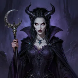 a highly detailed beautiful portrait of an evil necromancer woman, fantasy, by gregory manchess, james gurney, james jean