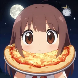 When the moon hits your eye like a big piza pie that's Omori, 4k, digital drawing