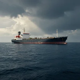 a ship at sea and an empty sea, fantasy, hyper realistic, dramatic lighting, 8k