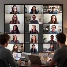 zeta cohort collaborating in a virtual meeting, trending on artstation
