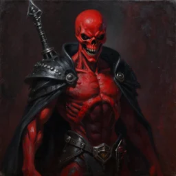 Red Skull, Bloodborne boss, matte painting, detailed, Bloodborne, oil on canvas