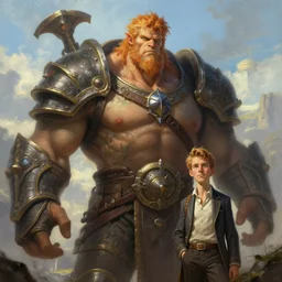 a fantasy giant, greg rutkowski and thomas kinkade, digital art, realistic painting, fantasy, dnd, character design, very detailed, trending on artstation