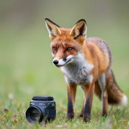 a fox, 3 5 mm lens, nature photography