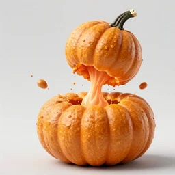 a pumpkin being inflated, photo realistic, realistic lighting, bursting pumpkin