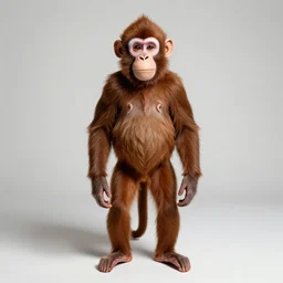 funny monkey wearing makeup, full body picture, studio lighting, real picture