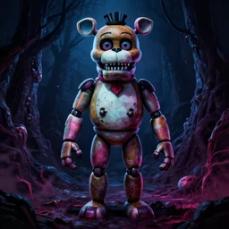 akihito tsukushi high resolution 4 k made in abyss design dad design body a field of cool colors shading, dark, scary, madness, trauma, unnerving, scott cawthon animatronic five nights at freddy's art in the style of akihito tsukushi