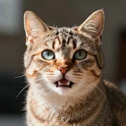 cute smiling cat with bright eyes, hyperdetailed, artstation, cgsociety