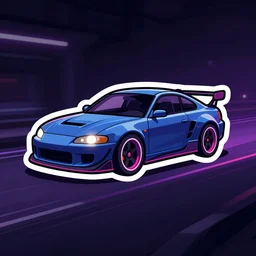 logo of a synthwave car