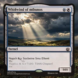 whirlwind of mtg cards, volumetric lighting, landscape