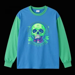 vaporwave blue and green long sleeve t shirt