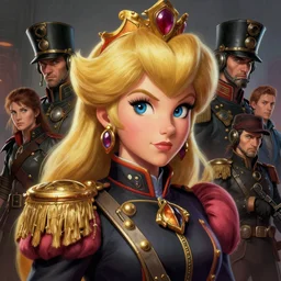 portrait of princess peach, colourised, face portrait, epic, tragic, military art, fantasy, dieselpunk, hd shot, digital portrait, beautiful, artstation, comic style, by artgerm, guy denning, jakub rozalski, magali villeneuve and charlie bowater