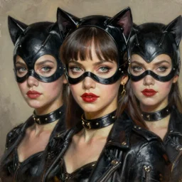 painting of lisa edelstein as catwomen,, ultra realistic, sharp details, subsurface scattering, intricate details, warm lighting, beautiful features, highly detailed, photorealistic, octane render, 8 k, unreal engine, art by artgerm and greg rutkowski and alphonse mucha