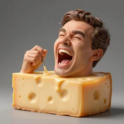 a man made of cheese screaming, extremely detailed, trending on artstation, 8 k, - w 7 6 8