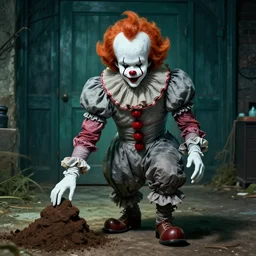 pennywise clown taking a dump