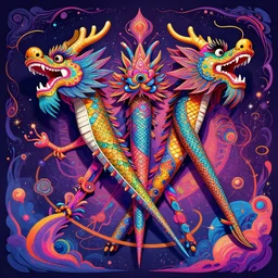 colorful dragonfies, spychedelic