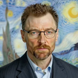 a highly detailed beautiful portrait of a walter white, by vincent van gogh