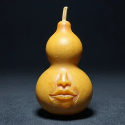a [ gourd ] carved shaped to look like ( amber heard ) face hybrid intercross